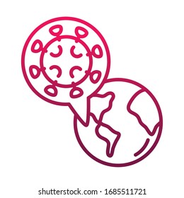sick world pandemic prevent spread of covid19 vector illustration gradient icon