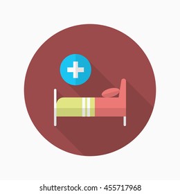 Sickbed icon , Vector flat long shadow design.