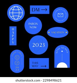 Sicker Pack. Collection of trendy stickers, labels, patches, tags. Retro style. Vector illustration.