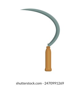 Sickle agriculture tools for farmer flat vector design on white background