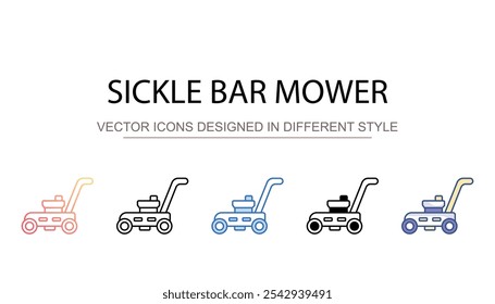 Sickle bar mower icon design with white background stock illustration