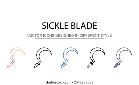 Sickle Blade icon design with white background stock illustration