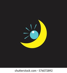 sickle with circle shape design logo vector