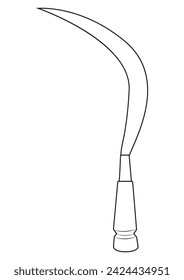 A sickle or clurit from Indonesia in outline and vector format.