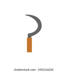 Sickle farm icon in color icon, isolated on white background 
