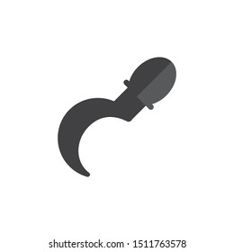 Sickle gardening tool icon. flat simple pictogram. vector illustration