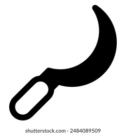 sickle glyph icon isolated on white background