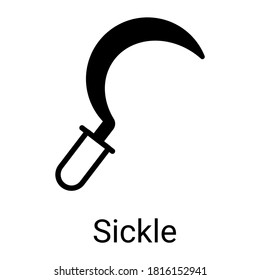 sickle glyph icon, vector glyph design