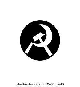 sickle and hammer in a circle icon. Element of communism illustration. Premium quality graphic design icon. Signs and symbols collection icon for websites, web design, mobile app on white background