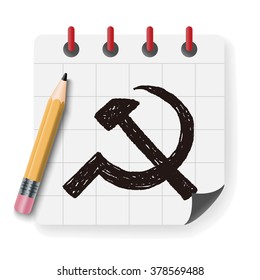 sickle hammer doodle