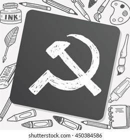 sickle hammer doodle