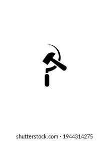 Sicheln Sie sich mit Hammer-Symbol, Vektorsymbol mit der besten flachen Ikone.