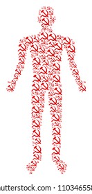 Sickle and hammer person avatar. Vector sickle and hammer icons are united into man illustration.