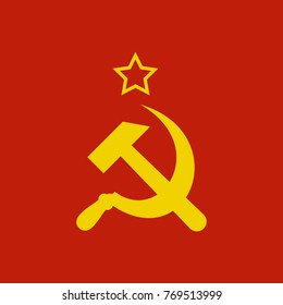 Sickle and hammer USSR. Symbol Soviet Union. Vector.