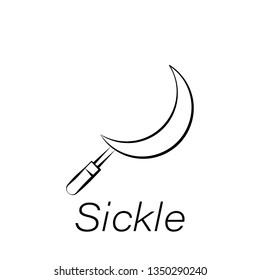 sickle hand draw icon. Element of farming illustration icons. Signs and symbols can be used for web, logo, mobile app, UI, UX