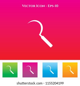 Sickle Icon in Colored Square box. eps-10