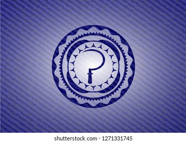 sickle icon with denim texture