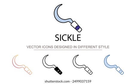 Sickle icon design with white background stock illustration