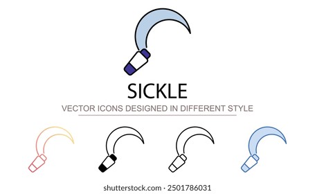 Sickle icon design with white background stock illustration