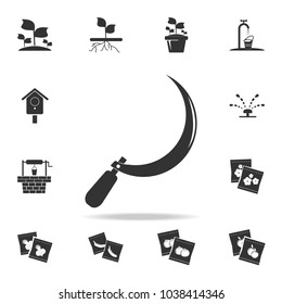 sickle icon. Detailed set of garden tools and agriculture icons. Premium quality graphic design. One of the collection icons for websites, web design, mobile app on white background
