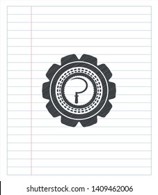 sickle icon draw (pencil strokes). Vector Illustration. Detailed.