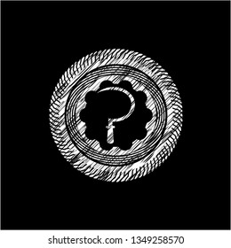 sickle icon drawn with chalkboard texture