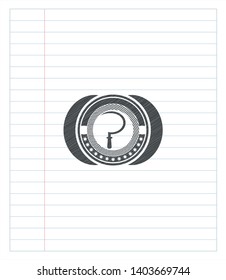 sickle icon drawn with pencil strokes. Vector Illustration. Detailed.