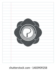 sickle icon drawn in pencil. Vector Illustration. Detailed.