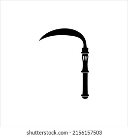 Sichelsymbol, Farmer Grass Cutting Blade Vektorkunst Illustration