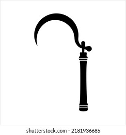 Sickle Icon, Farmer Grass Cutting Blade Vector Art Illustration