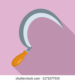 Sickle icon. Flat illustration of sickle vector icon for web design
