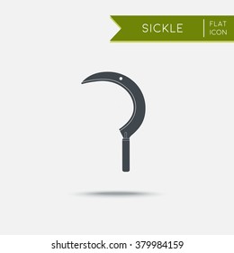 Sickle icon. Flat Vector illustration. Agriculture tool