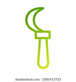 Sickle Icon in Green Gradient Color Scheme