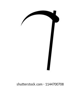Sickle icon. Halloween sign. Vector illustration.