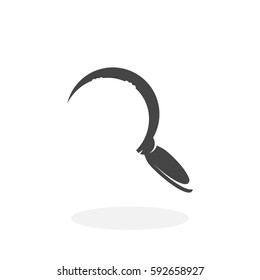 Sickle icon illustration isolated on white background sign symbol. Sickle vector logo. Flat design style. Modern vector pictogram for web graphics - stock vector