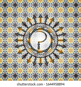 Sichelsymbol im arabischen Emblem. Arabeske Einrichtung.