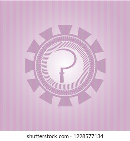 sickle icon inside badge with pink background