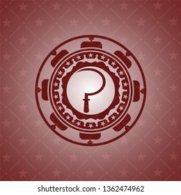 sickle icon inside badge with red background