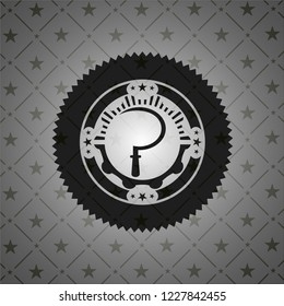 sickle icon inside black emblem