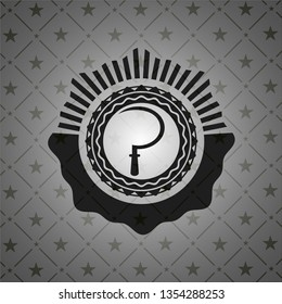 sickle icon inside black emblem. Vintage.