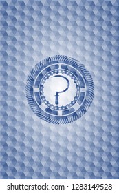 sickle icon inside blue hexagon badge.