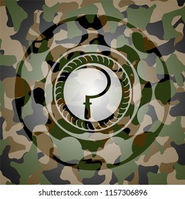 sickle icon inside camo texture