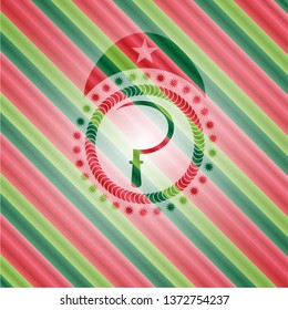 sickle icon inside christmas emblem.
