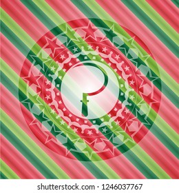 sickle icon inside christmas style badge..