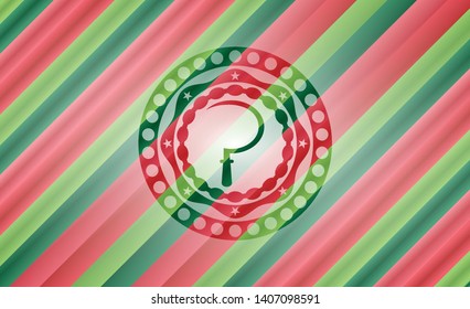 sickle icon inside christmas style badge..