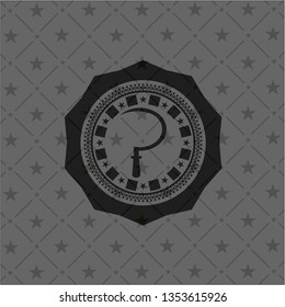 sickle icon inside dark badge