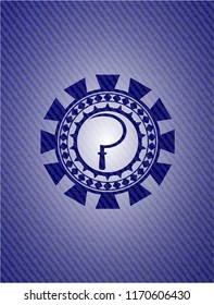 sickle icon inside emblem with jean high quality background