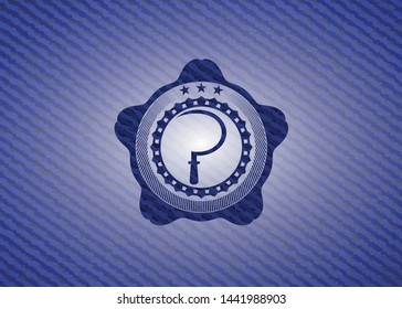 sickle icon inside jean background