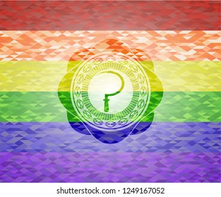 sickle icon inside lgbt colors emblem 