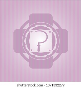 sickle icon inside pink icon or emblem